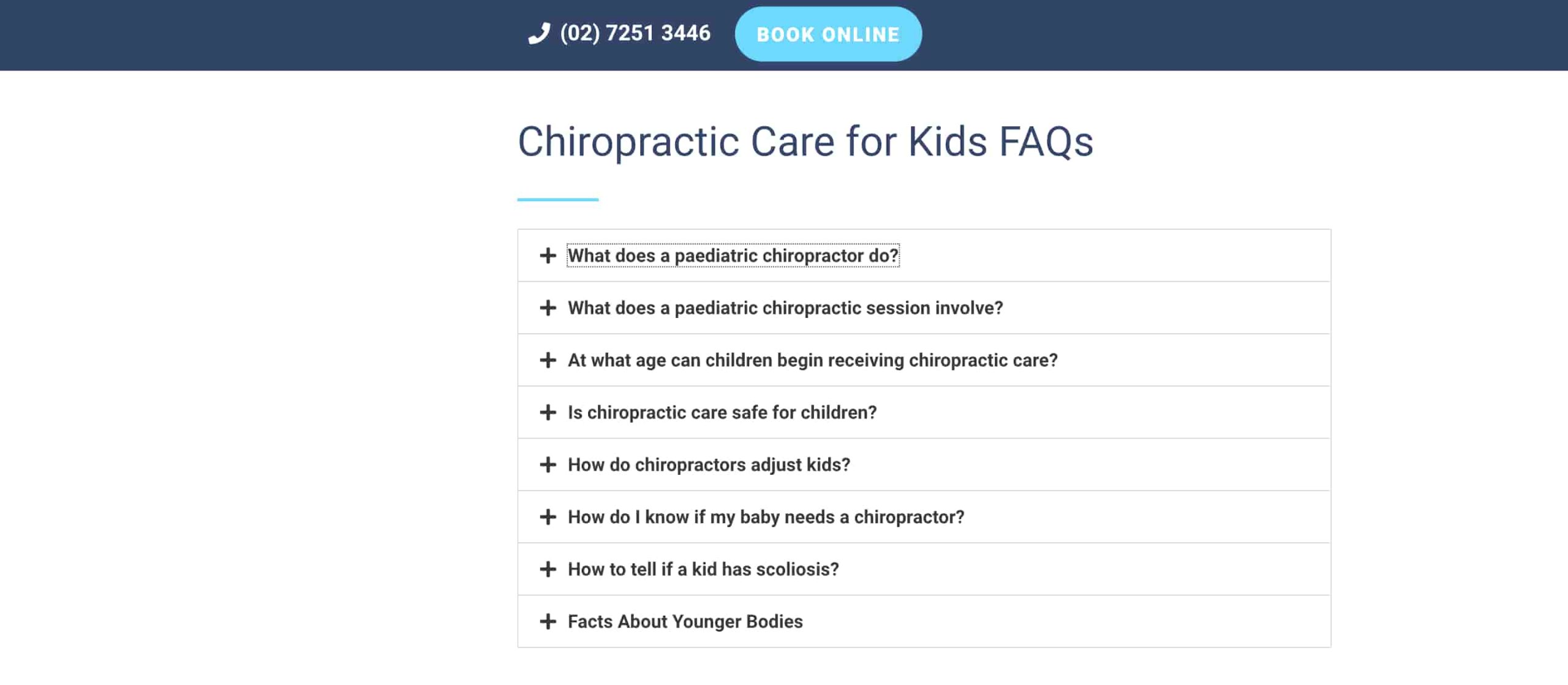 Long form FAQs section